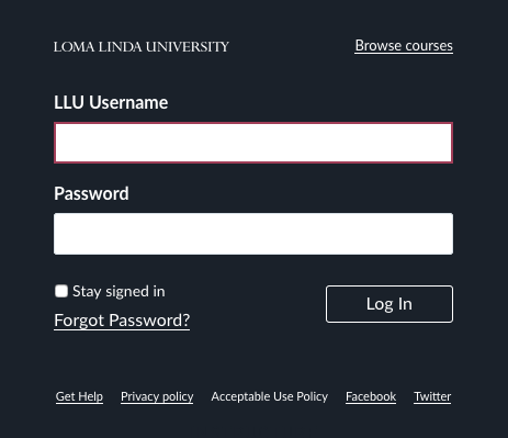 Alumni Portal login screenshot